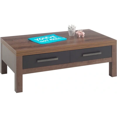 Abbildung von BALIN Couchtisch in Artisan Eiche Optik, Weiß geräumiger Sofatisch mit Schubladen für Ihr Wohnzimmer 110 x 40 60 cm (B/H/T)
