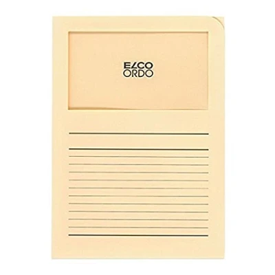 Abbildung von Elco Ordo Classico Papier Organisationsmappen 220 x 310 mm 120 g/m² mit Aufdruck und Sichtfenster 180 100 Karton à Stück cremefarben