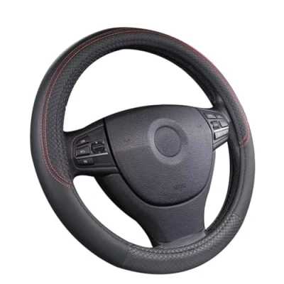 Abbildung von Pahajim Lenkradbezug Leder 37 38cm Lenkradhülle Universal Anti Rutsch Lenkradschoner Atmungsaktiver Lenkradschutz Geeignet für Auto/Jeep/SUV
