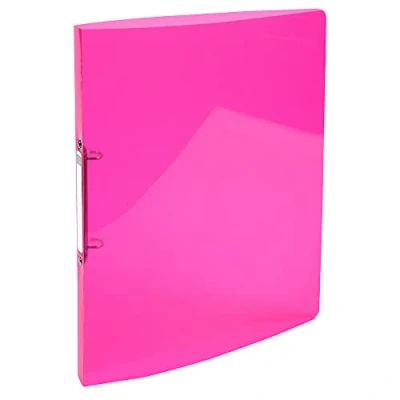 Abbildung von Exacompta 54674E Ringbuch Iderama aus flexiblem Kunststoff für DIN A4, 2 O Ring Mechanik Rücken 20 mm rosa ideal Schule und Universität Ringhefter Hefter Mappe