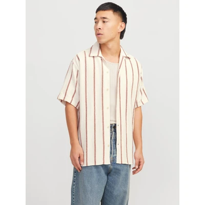 Abbildung von Jack &amp; Jones Jorcoba Stripe Resort Hemd, Herren, Größe: Small, Arabian spice