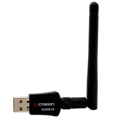 Abbildung von Octagon WL618 Optima WLAN 600 Mbit/s +2dBi Antenne USB 2.0 Adapter mit 2.4 &amp; 5G DUAL Band, VU+, Gigablue, Protek und weitere Sat Receiver Linux E2 OS Computer, schwarz