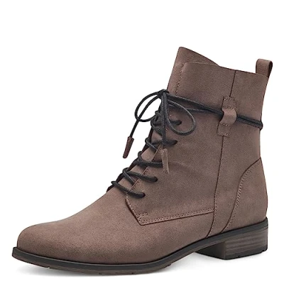 Abbildung von MARCO TOZZI Damen Stiefeletten zum Schnüren Flach Winter, Braun (Pepper), 37