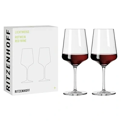 Abbildung von RITZENHOFF 6111005 Rotweinglas 500 ml Serie Lichtweiss 2 Stück im Geschenk Set stilvoll modern Made in Germany