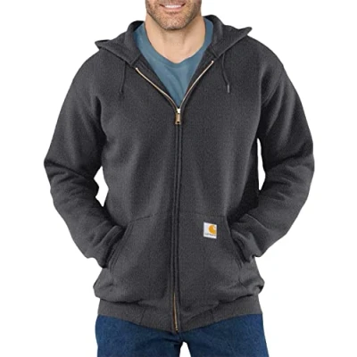 Abbildung von Carhartt, Herren, Weites, mittelschweres Sweatshirt mit durchgehendem Reißverschluss, Anthrazit meliert, M