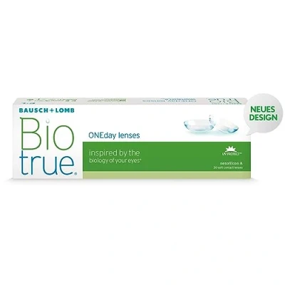 Abbildung von Bausch + Lomb Biotrue ONEday Tageslinsen, sphärische Kontaktlinsen, weich, 30 Stück / BC 8.6 mm DIA 14.2 1.25 Dioptrien