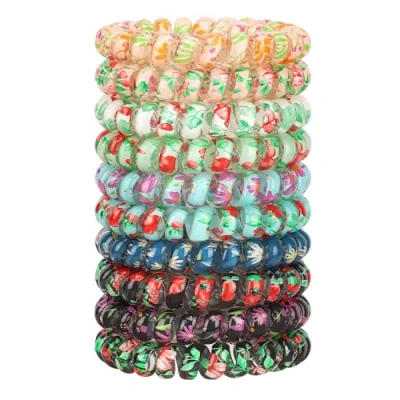 Abbildung von JessLab Spirale Haargummis, 10 Stück Sortierte, Spurlose Spiral Niedliche Plastikspirale als Pferdeschwanzhalter, Schadensfreies Haar Accessoire für Frauen und Mädchen, Farbe 5 Mischen