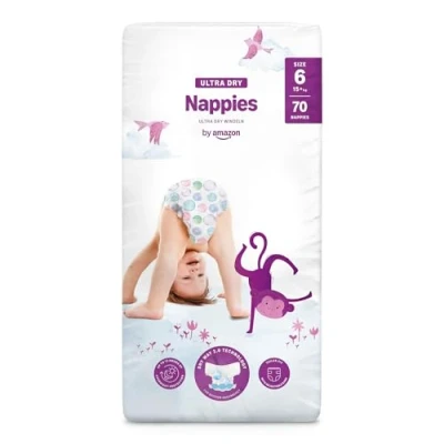 Abbildung von Amazon Marke: Mama Bear Ultra Dry Windeln Größe 6 (15+ kg), Weiß, 70 Stück (1 er Pack)