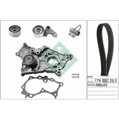 Abbildung von INA 530 0543 30 Wasserpumpe + Zahnriemensatz mit TOYOTA: Previa / Estima II, RAV4 II Off Road, Corolla IX Hatchback