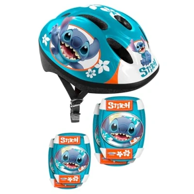Abbildung von STAMP Unisex Youth Combo Stitch (Casque + Genouillères &amp; Coudières), Blue/White, S