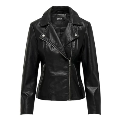 Abbildung von ONLY Biker Kunstlederjacke, Damen, Größe: Medium, Black