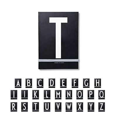 Abbildung von Design Letters Buchstaben Notizbuch A5 A Z Schwarz Nutzen Sie das unlinierte als Bullet Journal, 2024 Planer mit elastischem Verschlussband 146 nummerierte Seiten