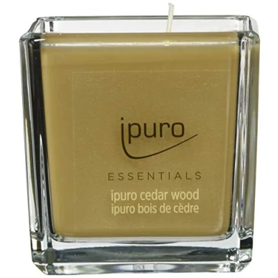 Abbildung von ipuro dekorative cedar wood minimalistische &amp; puristische Duftkerzen im Glas intensive mit holzigen würzigen Noten stilvolle Kerze 125 g