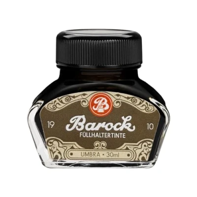 Abbildung von Barock 1910 Schreibtinte Umbra, für Füllhalter, Glasfedern, Tintenroller, Füllhaltertinte im Tintenfass, 30 ml, braun