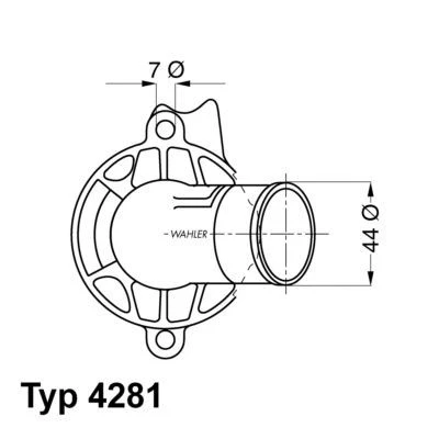 Abbildung von WAHLER 4281.87D Kühlwasserthermostat 87 mit Dichtung MERCEDES BENZ: C Class Saloon, E ML