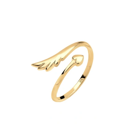 Abbildung von Elli HERZ FLÜGEL Offen Ring goldcoloured, Damen, Größe: 54, Gold coloured