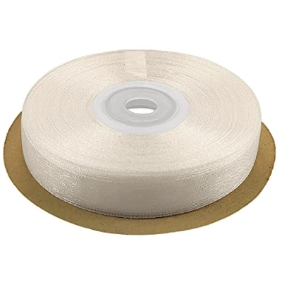 Abbildung von Netuno Schleifenband 12mm x 32m Farbe ecru Dekoband Geschenkband Organzaband Chiffon Stoff für Dekoration DIY Basteln Handwerk Hochzeit Party Geschenke Verpackung
