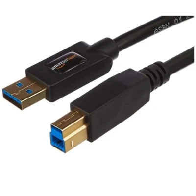 Abbildung von Amazon Basics 3.0 USB Type A Stecker B Kabel, 183 cm, Schwarz