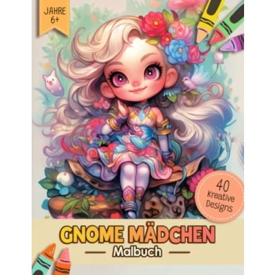 Abbildung von Gnome Mädchen Malbuch: Magische Fantasiewesen Ausmalbuch Malvorlagen Für Erwachsene, Jugendliche Und Kinder Lustiges Stressabbau &amp; Entspannung Geschenk Männer, Frauen, Senioren
