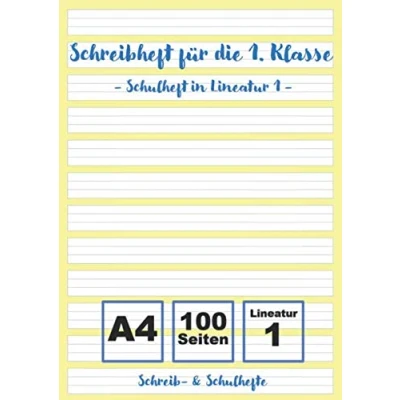 Abbildung von Schreibheft 1. Klasse Schulheft Lineatur 1: für die in 1 100 Seiten A4