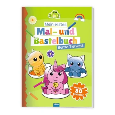 Abbildung von Trötsch Malbuch Bastelbuch Mein erstes Mal und Bunte Tierwelt: Bastelheft Beschäftigungsbuch: Beschäftigungsbuch Mit mehr als 80 Stickern