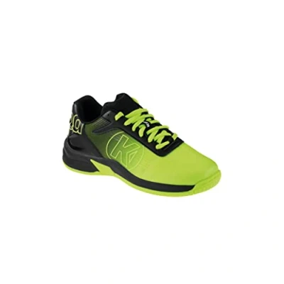Abbildung von Kempa Herren Attack 2.0 Junior Sneaker Freizeitschuh Halbschuh Lauf und Sportschuh Turnschuhe Handball Jogging Outdoor Freizeit Shoes leicht atmungsaktiv, Fluo Gelb Schwarz, 28 EU
