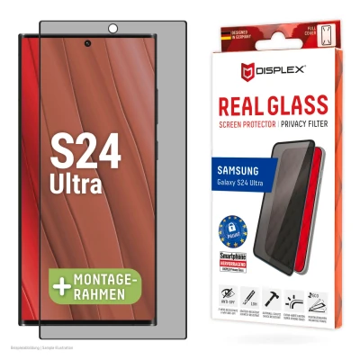 Abbildung von Samsung Galaxy S24 Ultra Panzerglas Displex Real Privacy Glass FC Displayschutz aus gehärtetem Glas für das