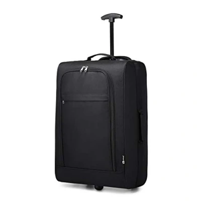 Abbildung von KONO leicht kabinentrolley Handgepäck Koffer Softcase Kleiner für Flugzeug Lufthansa Eurowings Ryanair Rollkoffer Trolley Stoffkoffer 53 x 36 18 cm(Schwarz)