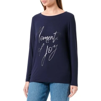 Abbildung von s.Oliver AUS Stretch Langarmshirt, Damen, Größe: 38, Navy