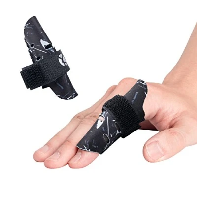 Abbildung von Kuangmi Finger Sleeve Unterstutzung Protector und Verletzungen beim Sport （Black Paar, S/M）
