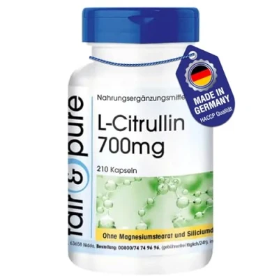Abbildung von Fair &amp; Pure® L Citrullin Kapseln 700mg 210 vegan Aminosäure ohne Magnesiumstearat