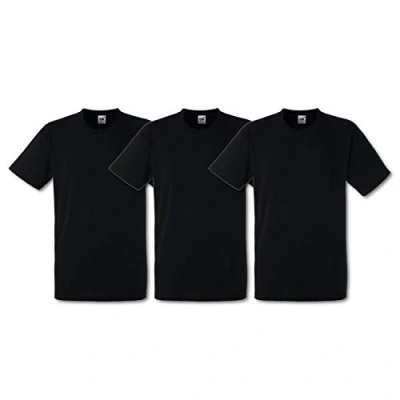 Abbildung von Fruit of the Loom Herren T Shirt, 3er Pack, Gr. Medium, Schwarz