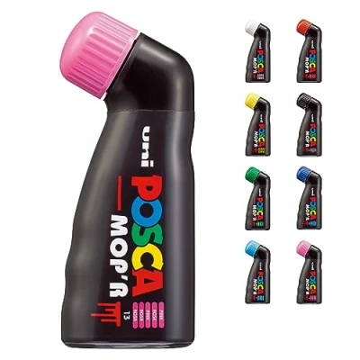 Abbildung von POSCA uni ball 183228 Marker MOP&#039;R PCM 22, runde Stempelspitze 3 19 mm, pink, 1 Stück, ergonomische Form