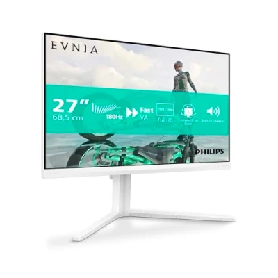 Abbildung von Philips Evnia 27M2N3201A 27 Zoll Full HD Gaming Monitor, 180 Hz, 0.5 ms, FreeSync Prem., G Sync Comp., HDR10 (1920x1080, 2X HDMI, DisplayPort) Weiss