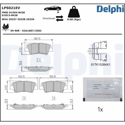 Abbildung von Bremsbelagsatz DELPHI LP5021EV