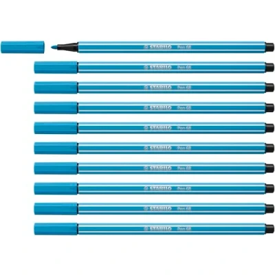 Abbildung von Premium Filzstift STABILO Pen 68 10er Pack azurblau