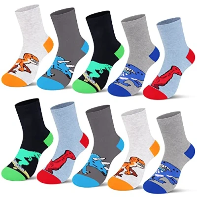 Abbildung von L&amp;K II 10er Pack Kinder Jungen Socken Hoher Baumwollanteil Dinosaurier Muster Mehrfarbig 2927 24 27