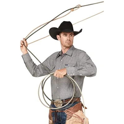 Abbildung von Wrangler Herren Westernhemd mit Cowboy Schnitt, langärmlig, Druckknöpfen, verwaschenes Finish Hemd Button Down Kragen, Mondlose Nacht, XL Tall