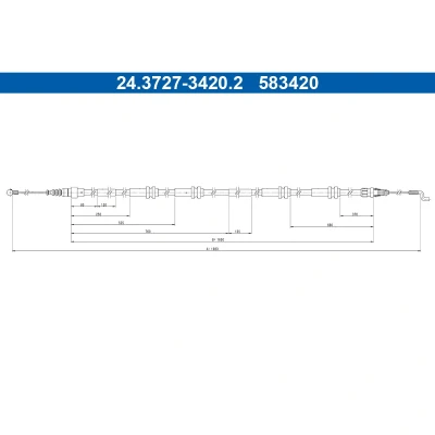 Abbildung von ATE 24.3727 3420.2 Handbremsseil 1983mm