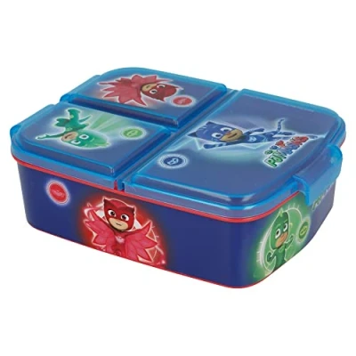 Abbildung von Stor Pj Masks Sandwichmaker mit 3 Fächern für Kinder, Lunchbox Snackbox, dekoriert