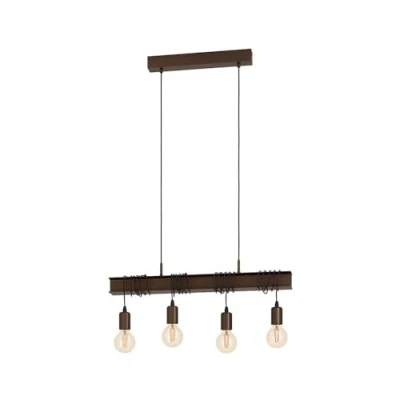 Abbildung von EGLO Pendelleuchte Townshend 4, 4 flammige Hängelampe vintage, industrial, Hängeleuchte aus Metall, Esstischlampe in Rostoptik, Wohnzimmerlampe hängend mit E27 Fassung