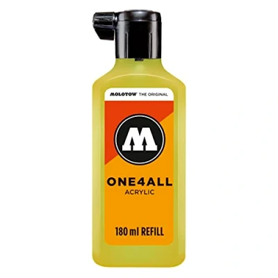 Abbildung von Molotow ONE4ALL Refill Acryl, Farbe 220 neon gelb floureszierend 180 ml, Nachfülltinte für Permanentmarker