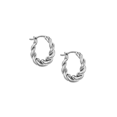 Abbildung von Brandlinger ® Creolen Silber 925. Geschwungenes Ohrringe Silber. klein für Damen und Mädchen
