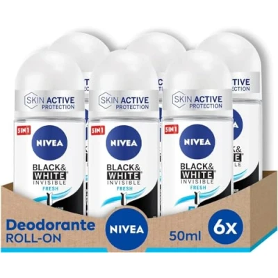 Abbildung von NIVEA Black &amp; White Invisible Fresh Roll on, 6er Pack (6 x 50 ml)