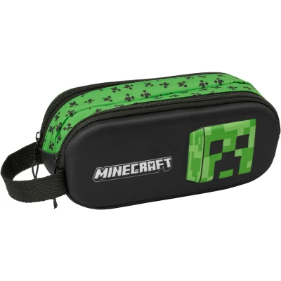Abbildung von Minecraft 3D Doppel Federmäppchen, Schwarz/Grün