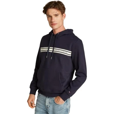 Abbildung von Tommy Hilfiger Central Chest Stripe Hoody Unisex Sweatshirt, Größe: XS, Desert sky