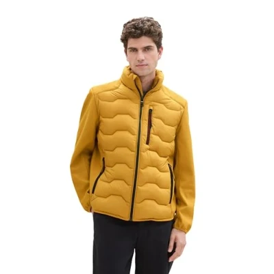 Abbildung von TOM TAILOR Herren 1041308 Hybrid Jacke mit Stehkragen, 35660 Harvest Yellow, M
