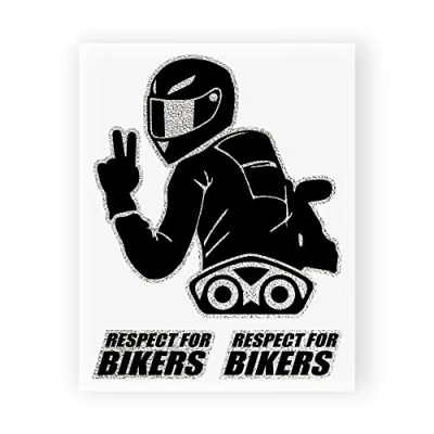 Abbildung von 4R Quattroerre.it 6341 Super geformter Aufkleber Respect for Bikers, 10 x 12 cm