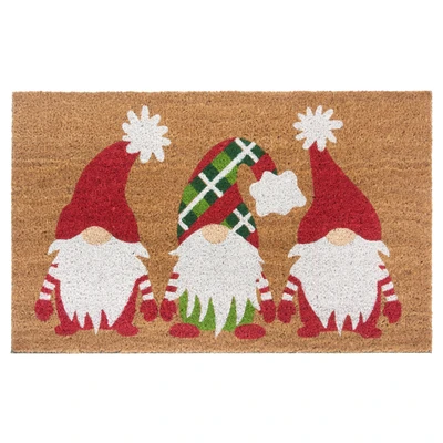 Abbildung von Hanse Home Kokos Fußmatte Weihnachten für Innen Schmutzfangmatte Natur, Kokosmatte Wintermotiv Wichtel, Fußabtreter rutschfest Flur, Eingangsbereich 45x75cm