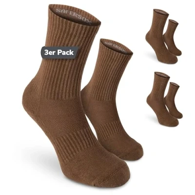 Abbildung von Safersox Mückensocken Sportsocken Socken 3er Vorteilspack Mokka, 43 46